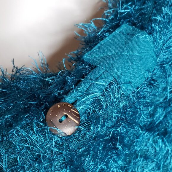 Mirror Image Loose Knit Short Sleeve Cardigan Wooden Star Buttons Vintage NWOT - Picture 5 of 10